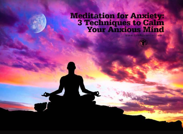 Anxiety meditation techniques anxious calm mind